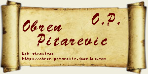 Obren Pitarević vizit kartica